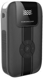 Powerology 11200mAh Jump Starter with Air Compressor – Portable Car Battery Booster & Power Bank (PPBCHA13-BK)