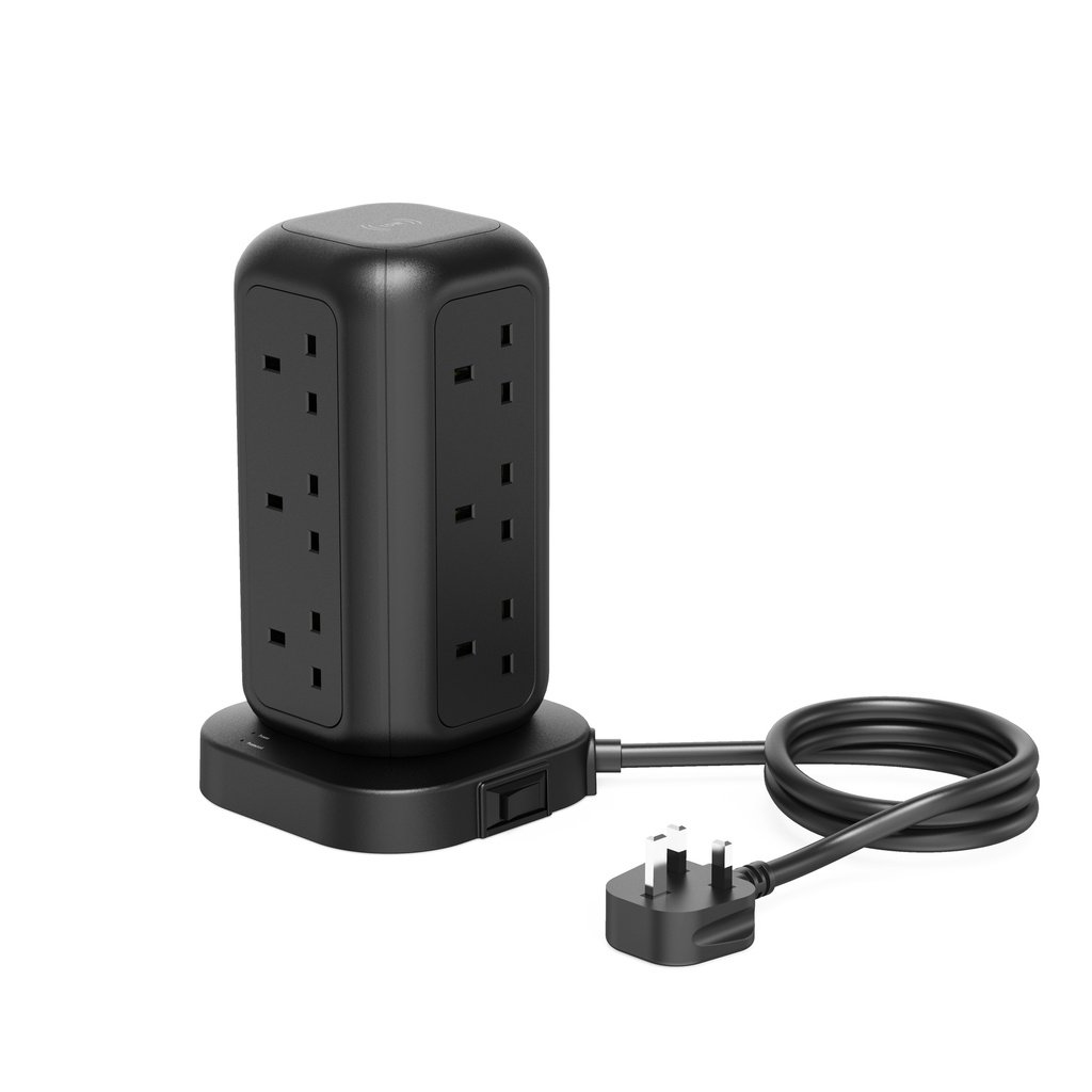 powerology-12-socket-multi-port-tower-hub-pwc-qc013-3250w-ga.jpg Powerology 12-Socket Multi-Port Tower Hub (PWC QC013) – 3250W GaN Technology with 15W Wireless Charging & USB-C PD - Image 1