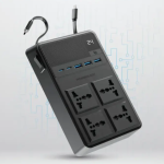 Powerology 2500W 4-AC Retractable Cable Power Strip PWC029 – Fast-Charge USB-C & USB-A, 2500 W High-Output, - Image 2