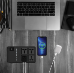 Powerology 2500W 4-AC Retractable Cable Power Strip PWC029 – Fast-Charge USB-C & USB-A, 2500 W High-Output, - Image 4