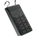 Powerology 2500W 6AC Power Strip with Built-In Retractable Cables – PWCUQC030