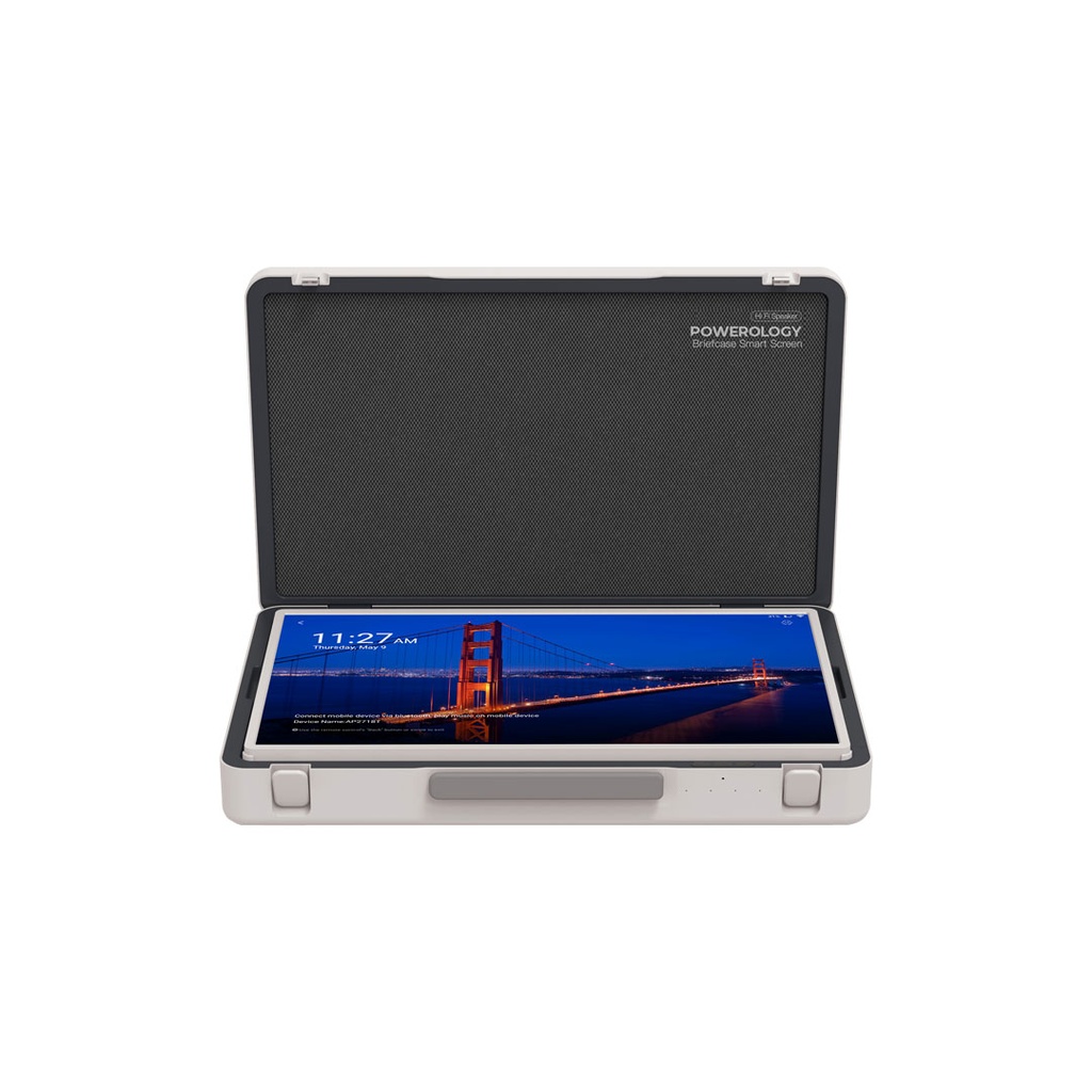 powerology-27-android-briefcase-display-puhd27wh-full-hd-tou.jpg Powerology 27" Android Briefcase Display PUHD27WH – Full HD Touchscreen, 8GB RAM, 128GB Storage, WiFi 6, Bluetooth 5.2, - Image 1