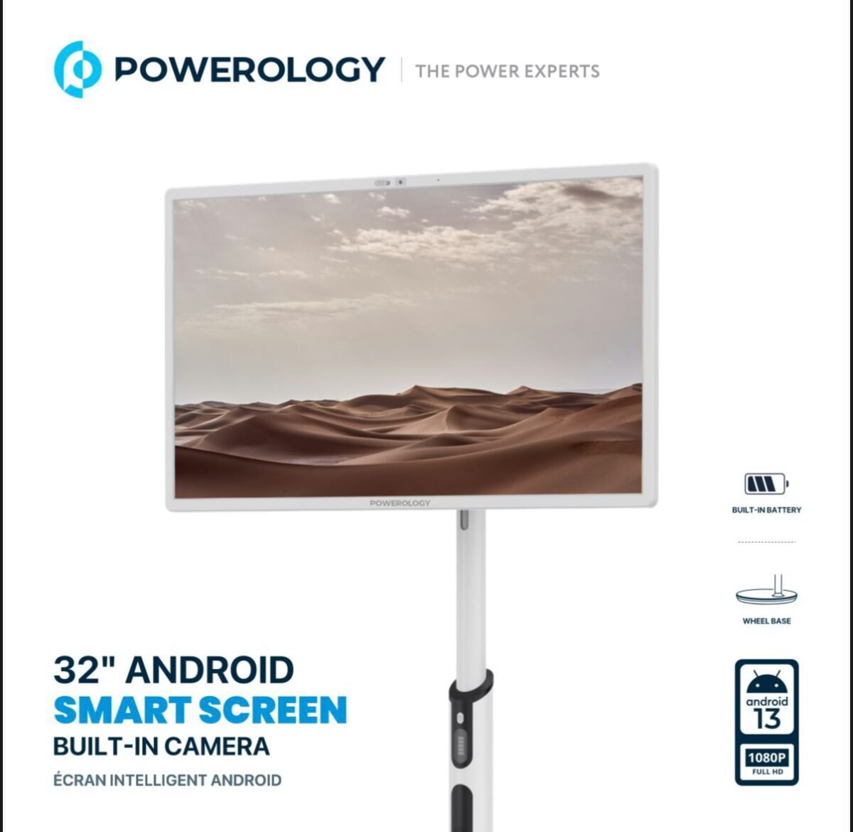 Powerology 32" Android Smart Screen – Full HD Touch Display, 6GB RAM, 128GB Storage, 13MP Camera, - Image 2