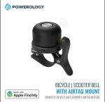 Powerology Bicycle & Scooter Bell with AirTag Mount (PPBCHAX3) — Copper Bell, AirTag Holder, Accelerometer Anti-Lost, 80–100dB, Water-Resistant (Black) - Image 3
