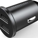 Powerology Dual Port Aluminum Car Charger 4.8A 24W (PCCSR001) – Fast Charging Compact Car Adapter