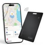 Powerology Findx Smart Card Device Finder (PPBCHAX1) — Ultra-Slim Wallet Tracker, IPX8 Waterproof, Bluetooth 5.3, 100mAh Battery, Up to 8-Month Standby (Black)