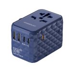 Powerology GaN Universal Multi-Port Travel Adapter 65 W (Model P65W3PD) – 3× USB-C + 2× USB-A, Multi-Region (US/EU/UK/AUS) (Price In Oman)