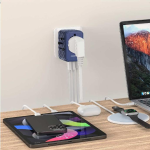 Powerology GaN Universal Multi-Port Travel Adapter 65 W (Model P65W3PD) – 3× USB-C + 2× USB-A, Multi-Region (US/EU/UK/AUS) (Price In Oman) - Image 3