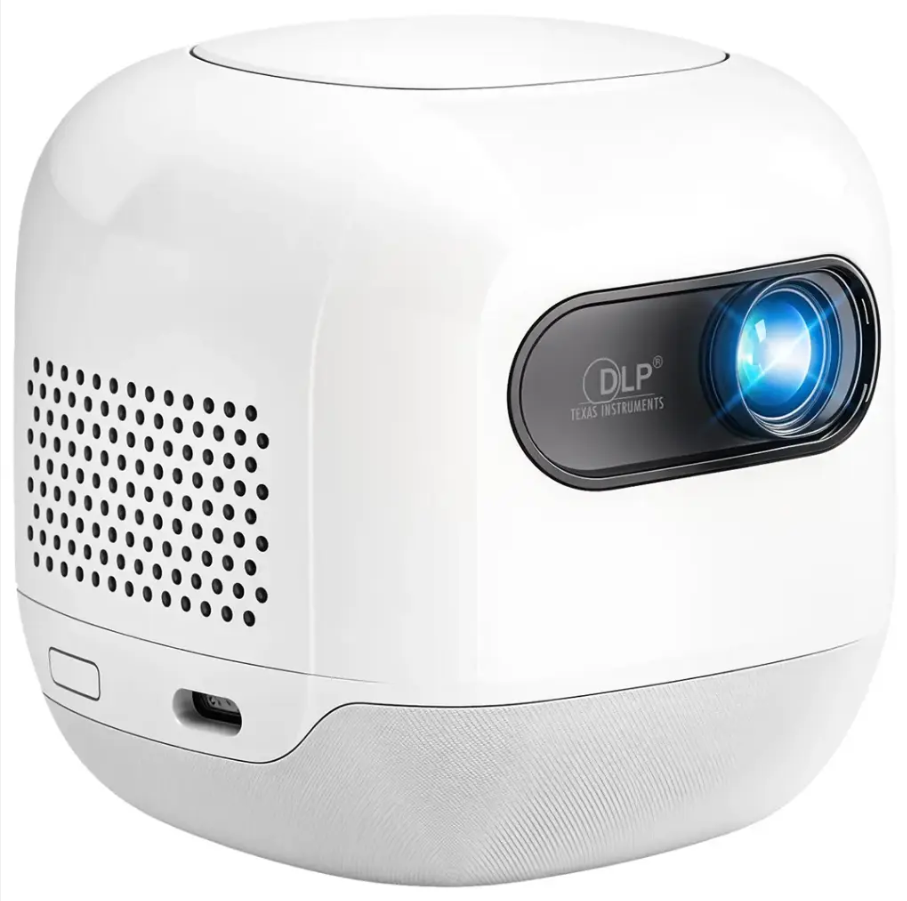 powerology-mini-beam-portable-projector-pwmpm2wh-white-720p-.png Powerology Mini Beam Portable Projector PWMPM2WH (White) – 720p Android 13, 100 ANSI Lumens, 8700mAh Battery, Up to 200″ Screen - Image 1