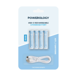 Powerology PAA V2RBT USB-Rechargeable AAA Battery Pack (4 pcs) – 1.5 V Lithium-Ion, 450 mAh, USB-C Charging (Price In Oman) - Image 3