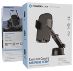 Powerology Raven Auto-Clamping Car Phone Mount PWRLX08BK – Strong Suction, 360° Rotation, 5.5-9 cm Clamp | - Image 5
