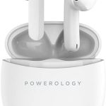 Powerology Stereo Buds Plus PWL AU001 – Wireless Bluetooth 5.0 Earbuds with Siri Activation, Touch Control, 4 Hours Playtime, 400mAh Charging Case,