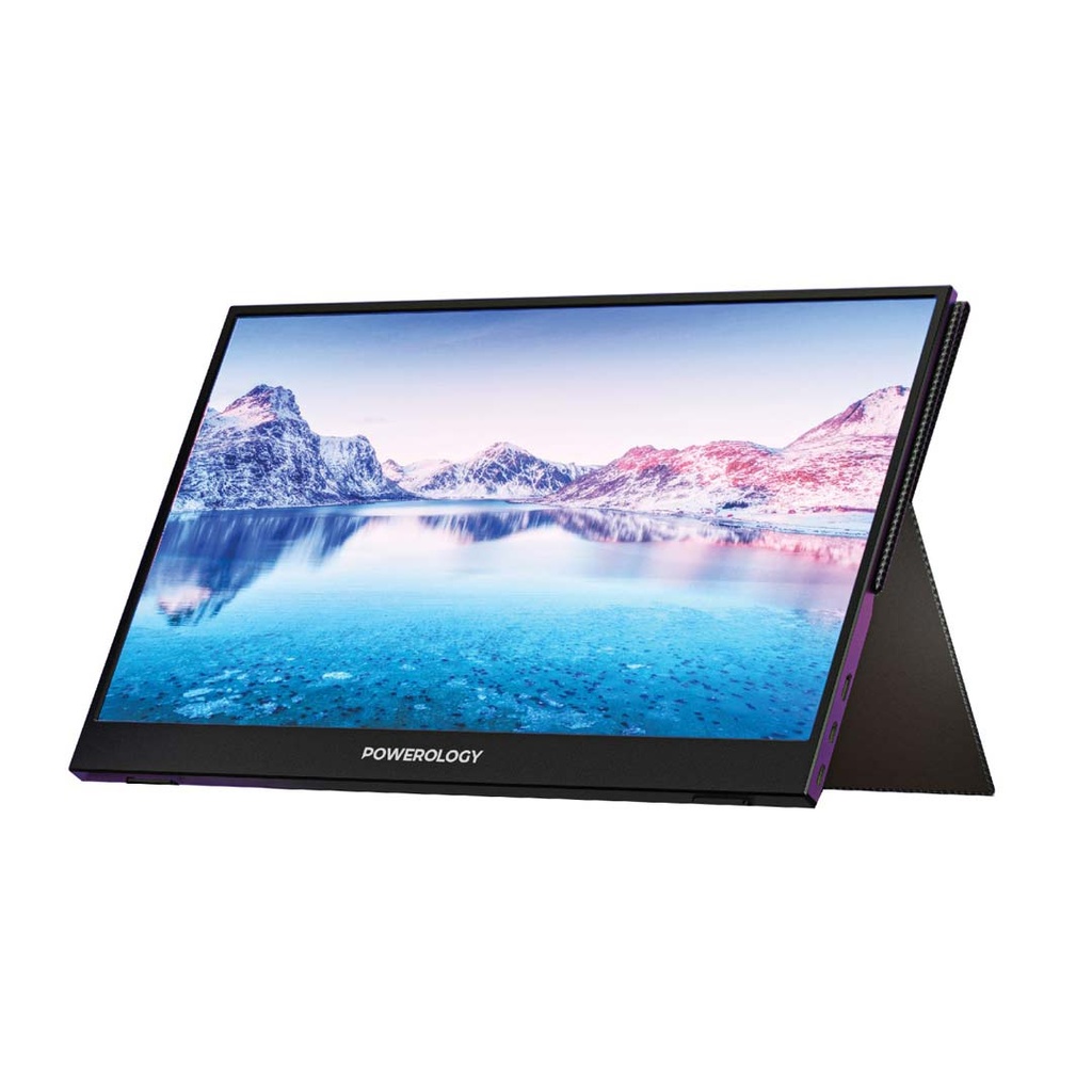 powerology-ultra-slim-156-full-hd-portable-monitor-with-dual.jpg Powerology Ultra Slim 15.6" Full HD Portable Monitor with Dual Speakers (PPMN156BK) – USB-C & HDMI Connectivity - Image 1