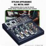 Professional 4-Channel Live Audio Mixer – USB & Bluetooth Connectivity, Built-in Effects, Phantom Power, Compact Design, - Image 4