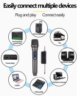 Professional V21 2‑in‑1 Wireless Mic Set – Dual Rechargeable Handheld UHF Microphones - Image 4