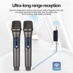 Professional V21 2‑in‑1 Wireless Mic Set – Dual Rechargeable Handheld UHF Microphones - Image 5