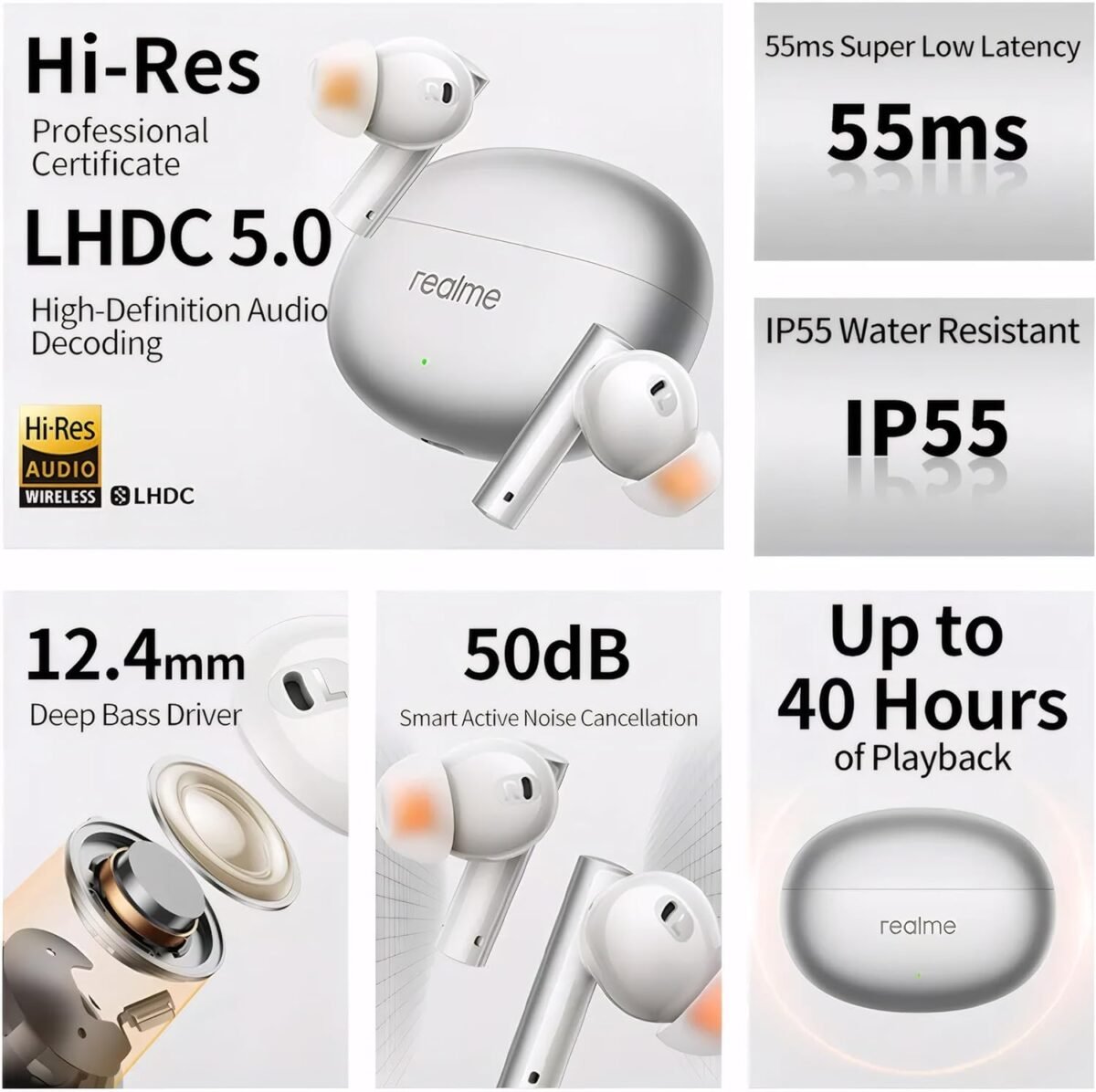 Realme Air 6 Wireless Earbuds ANC – 50 dB Smart Noise Cancelling, Bluetooth 5.3 Price in Oman Muscat - Image 4