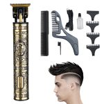 Rozia Pro HQ273 Cordless Hair Trimmer – Gold, T-Blade, USB Rechargeable, 90-Minute Runtime,
