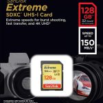 SanDisk Extreme PRO 128GB SDXC UHS-I Memory Card – 200MB/s Read, 90MB/s Write, Class 10 U3 V30