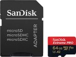 SanDisk Extreme PRO 64GB microSDXC UHS-I Memory Card – High-Speed A2 V30 U3 Class 10 with SD Adapter - Image 2