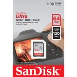 SanDisk Ultra 64GB SDXC UHS-I Memory Card – Up to 120MB/s, Class 10, Full HD Video, Ideal for Cameras and Camcorders,