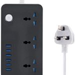 Smart USB Socket CX-T05-W – 3 Power Outlets & 6 USB Ports | Surge Protection | 2m Cord |