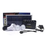 Stargold SG-3007 4-in-1 Solar Lighting System – 10W Panel, 4x 3W LED Bulbs, 5000mAh Battery, USB Charging,