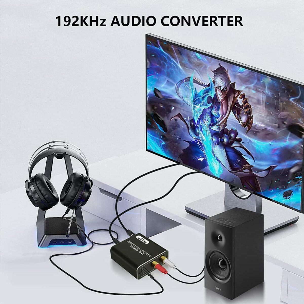 Techole HS202 Digital to Analog Audio Converter – 192kHz DAC with Optical & Coaxial Inputs, RCA & 3.5mm Outputs - Image 7