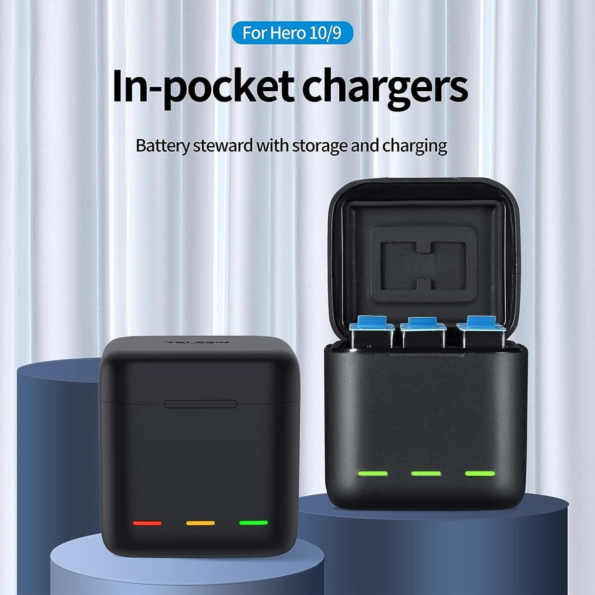 Telesin GP‑BCG‑901 3‑Channel USB‑C Charging & Storage Box for GoPro Batteries | - Image 5