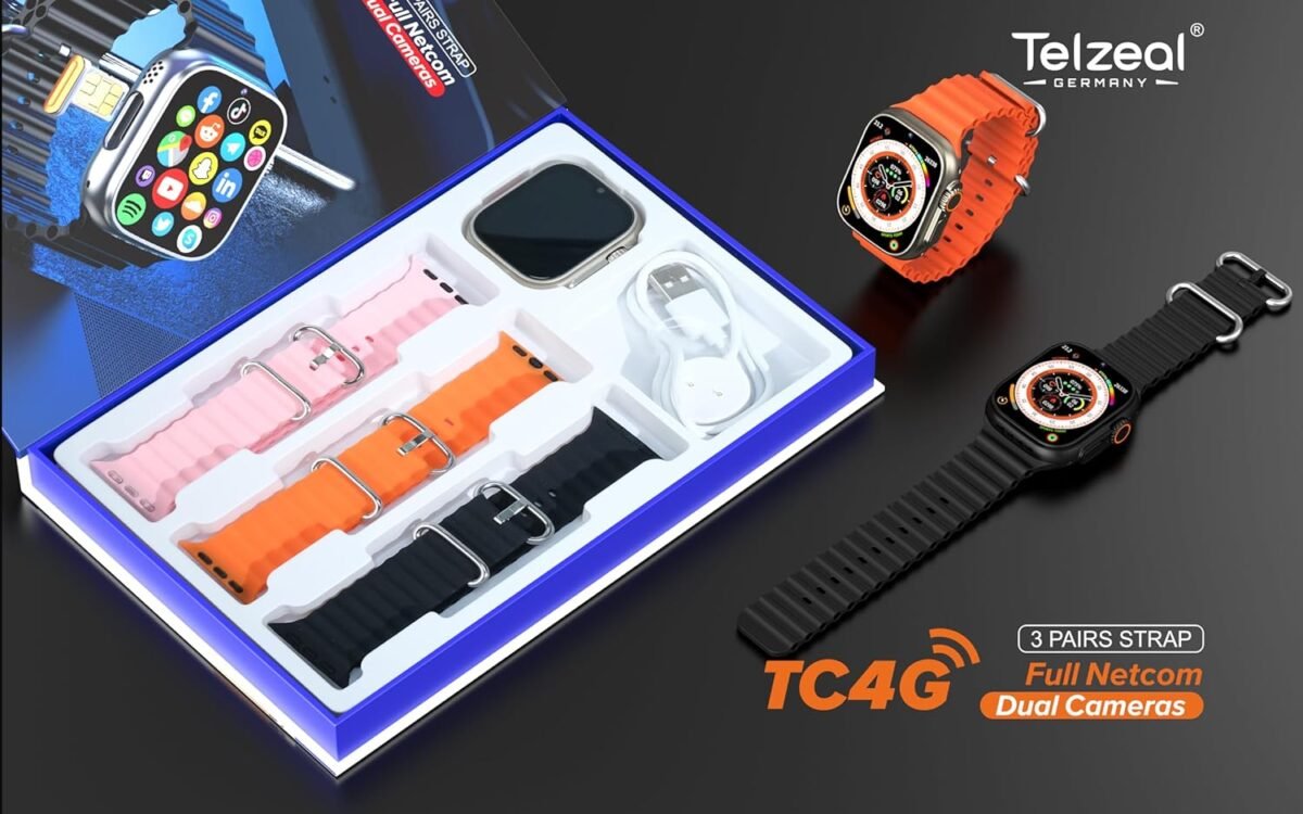 Telzeal TC4G Dual Camera Smartwatch – 2.2" AMOLED Display, 4G SIM Support, IP67 Waterproof, Heart Rate Monitor, - Image 6