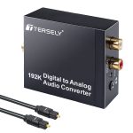 TERSELY 192KHz Digital to Analog Audio Converter with Bluetooth 5.0 – Optical/Coaxial to RCA & 3.5mm Output, Volume Control –