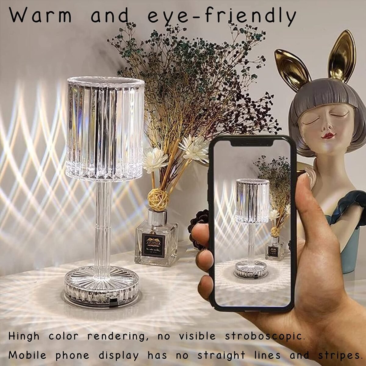 Touch‑Sensor Rechargeable LED Table Lamp – Cordless White Touch Lamp with Multi‑Level Dimming & USB‑C Charging - Image 6
