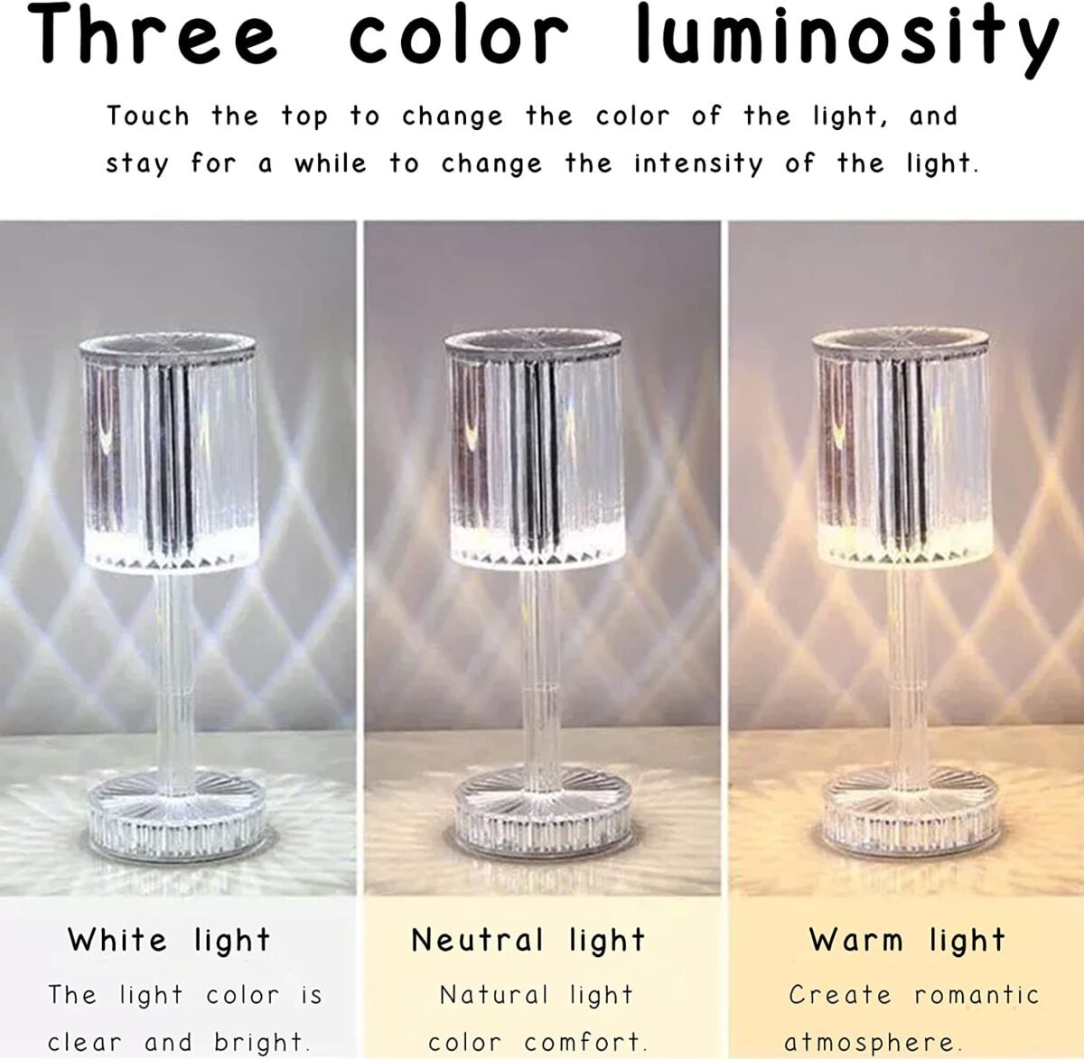 Touch‑Sensor Rechargeable LED Table Lamp – Cordless White Touch Lamp with Multi‑Level Dimming & USB‑C Charging - Image 7