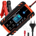 URAQT 12V Smart Battery Charger – Automatic Portable Charger for Car & Motorcycle Batteries