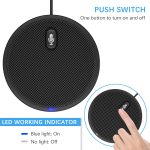 USB Conference Omnidirectional Microphone – 360° Condenser Mic with Mute Button – Plug & Play for Online Meetings – - Image 4