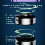 Vacuum Suction Phone Holder X8/X8Q – 360° Rotatable, Rechargeable, Universal Car Mount with Strong Suction and Type-C Charging, - Image 3