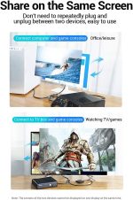 Vention HDMI Bi-Direction Switcher Splitter – 2-Port 4K@60Hz HDMI 2.0 Switch – Supports 3D, HDR, Dolby Audio – Plug & Play - Image 6