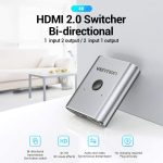 Vention HDMI Bi-Direction Switcher Splitter – 2-Port 4K@60Hz HDMI 2.0 Switch – Supports 3D, HDR, Dolby Audio – Plug & Play - Image 7