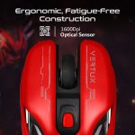 Vertux Glider Gaming Mouse Black Maroon – High Precision Wired RGB Mouse with Adjustable DPI - Image 3