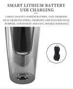 VGR V-070 Professional Hair & Beard Trimmer – Cordless, 600mAh Battery, LED Display, Turbo Mode, Stainless Steel Blades, - Image 3