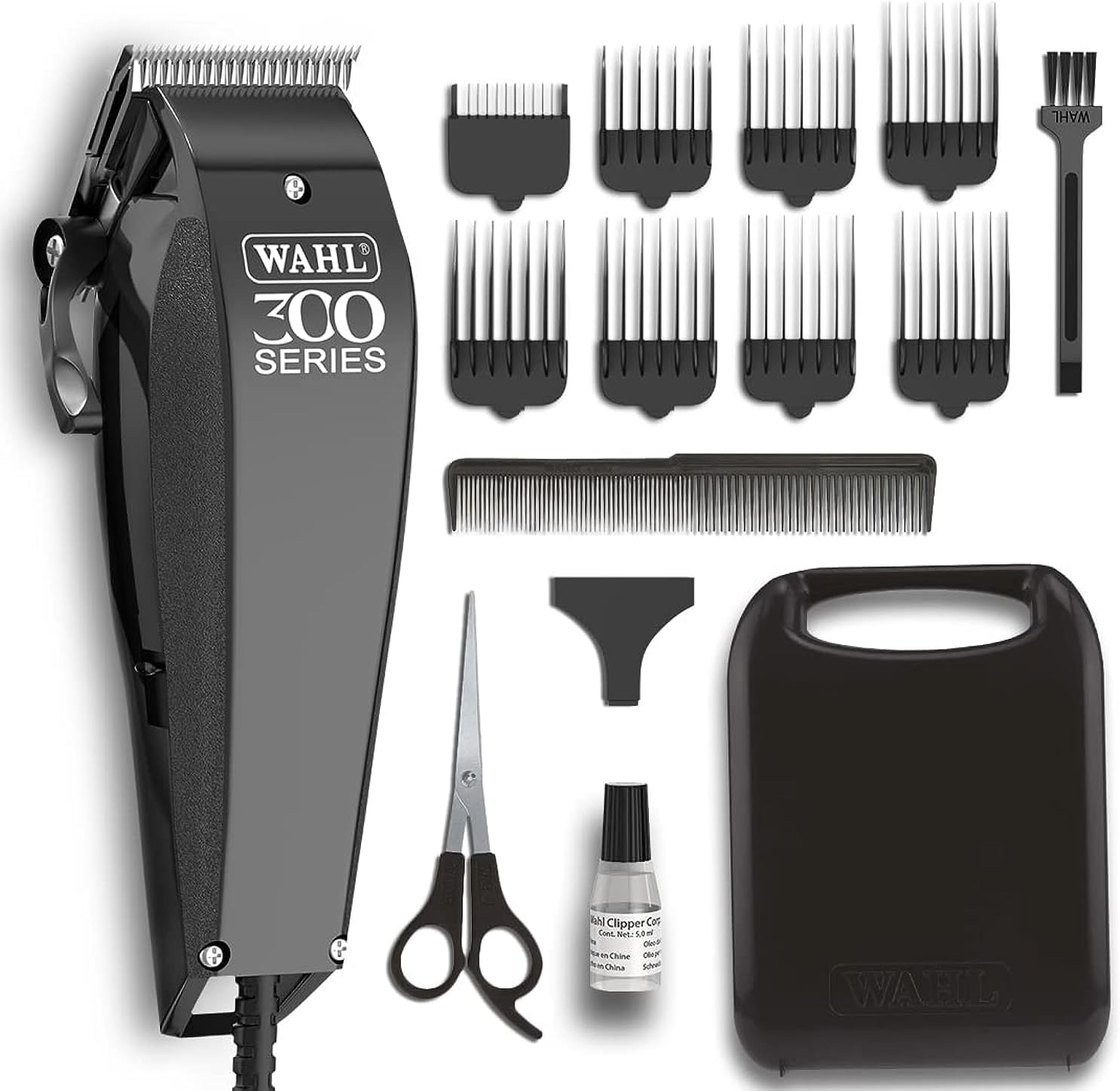 wahl-home-pro-300-corded-hair-clipper-with-8-guide-combs-sel.jpg Wahl Home Pro 300 Corded Hair Clipper with 8 Guide Combs & Self-Sharpening Blades – - Image 1