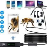 WiFi Endoscope HD720P – 8mm Waterproof Inspection Camera with 6 Adjustable LEDs, Compatible with Android & iOS –