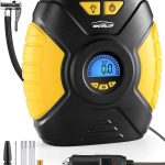 WindGallop 12V Portable Digital Tire Inflator – 150 PSI Air Compressor with Auto Shut-Off & LED Light –
