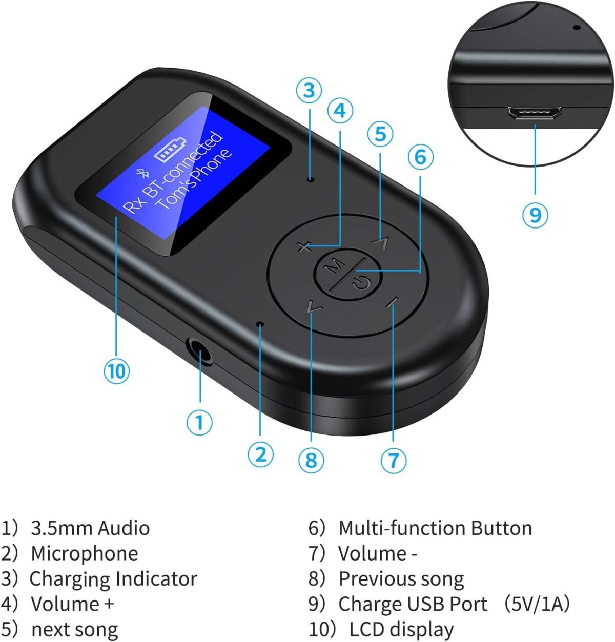Wireless Audio Transmitter & Receiver – Bluetooth 5.0 2-in-1 Adapter for TV, PC, Car, and Home Stereo – - Image 3