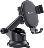 Yesido C120 Gravity Sensor Car Phone Holder – Telescopic Dashboard/Windshield Suction Mount, 360° Rotation –