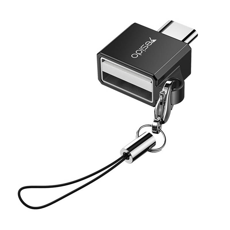 yesido-gs08-typec-otg-adapter-superfast-usbc-to-usba-convert.jpg YESIDO GS08 Type‑C OTG Adapter – Super‑Fast USB‑C to USB‑A Converter with Keychain – - Image 1