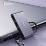 YESIDO HB12 4‑Port USB 2.0 Hub Adapter – Compact Aluminium Multi‑Port Splitter – - Image 3