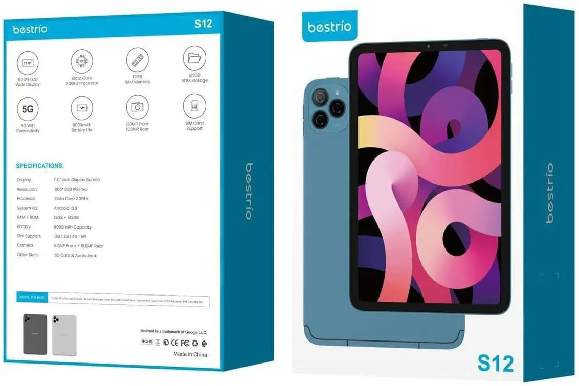 Bestrio Tablet 11 Inches S12 in Oman – Large Display with Cover & Pen - Image 5
