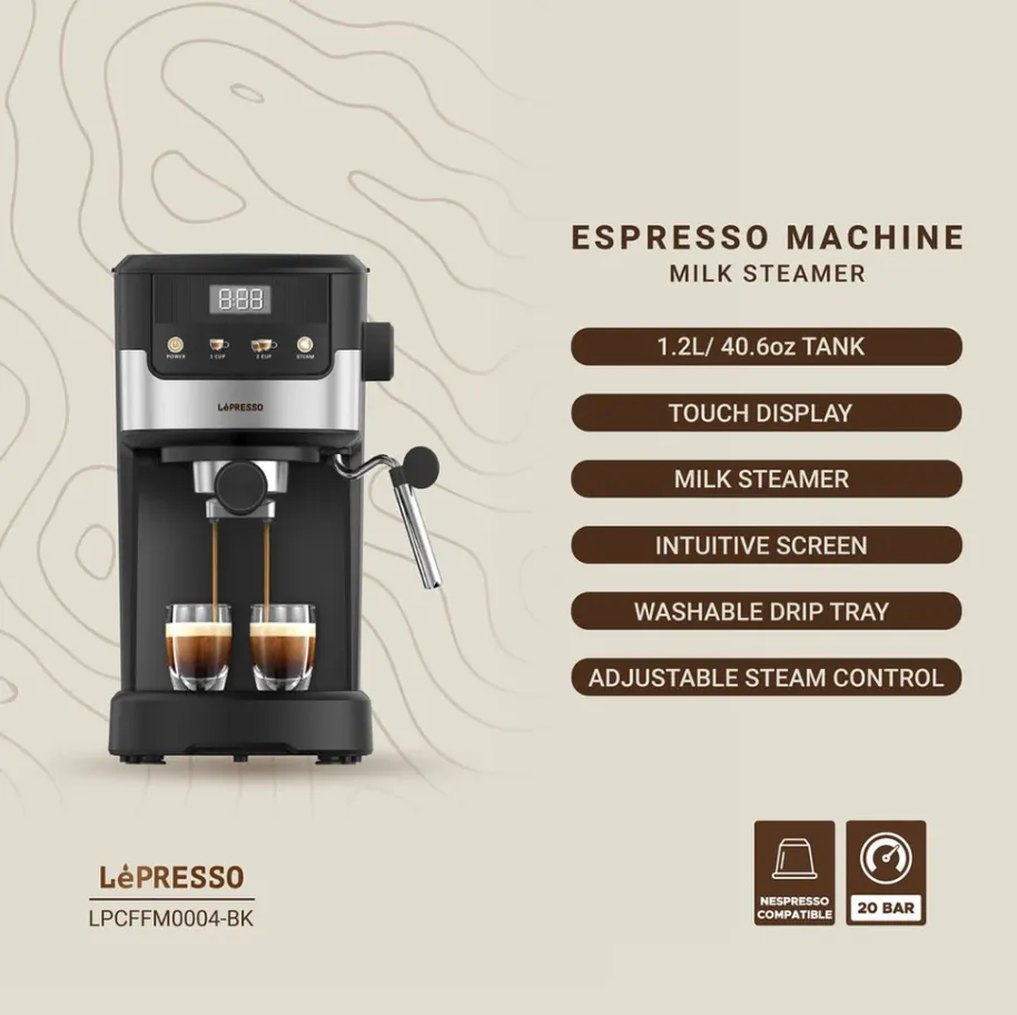 LEPRESSO SUPREMA ESPRESSO MACHINE MILK in Oman – Premium Coffee Maker with Steamer - Image 2