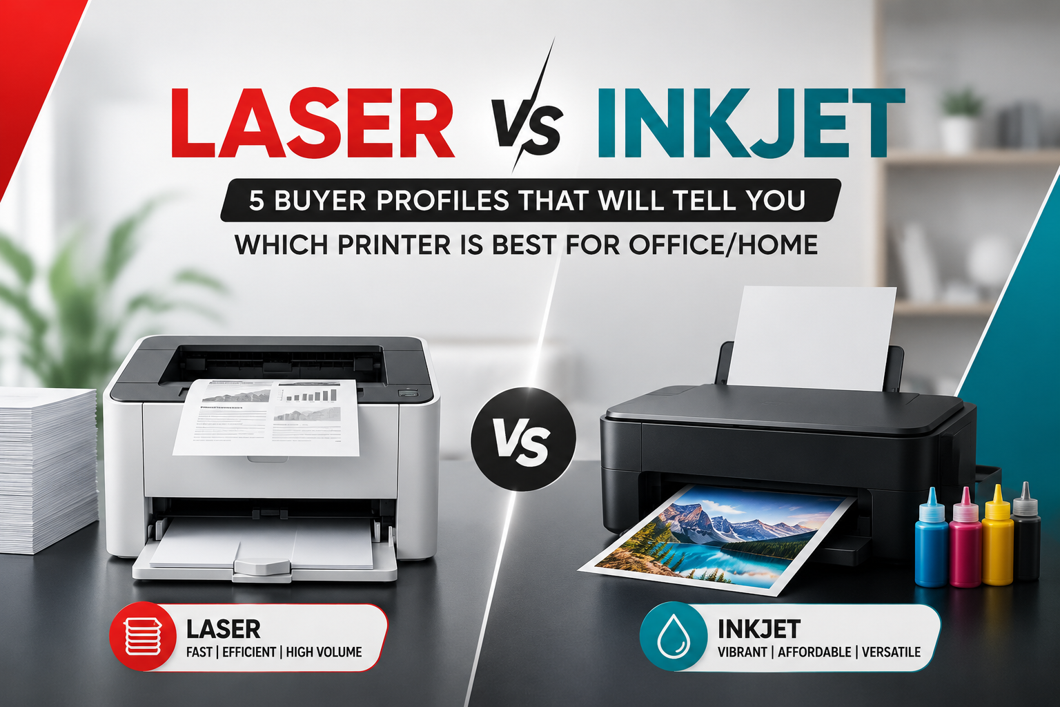 Laser vs inkjet printer comparison in Oman by Sky Gadgets